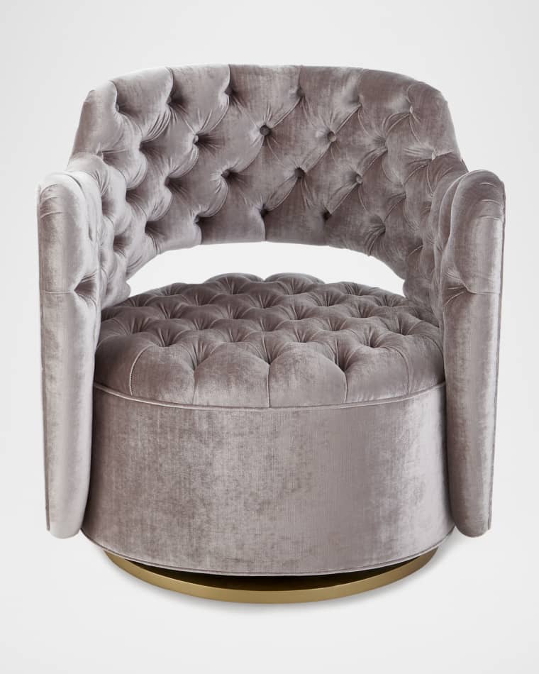 Haute House Tatiana Tufted Velvet Swivel Chair