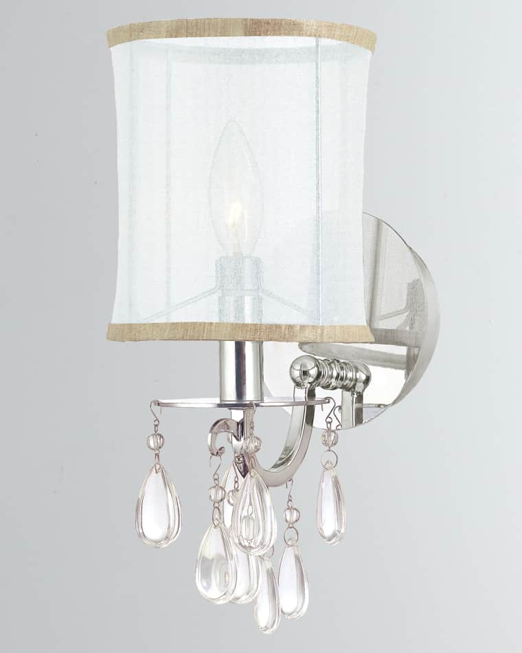 Crystorama Hampton 1-Light Chrome Sconce