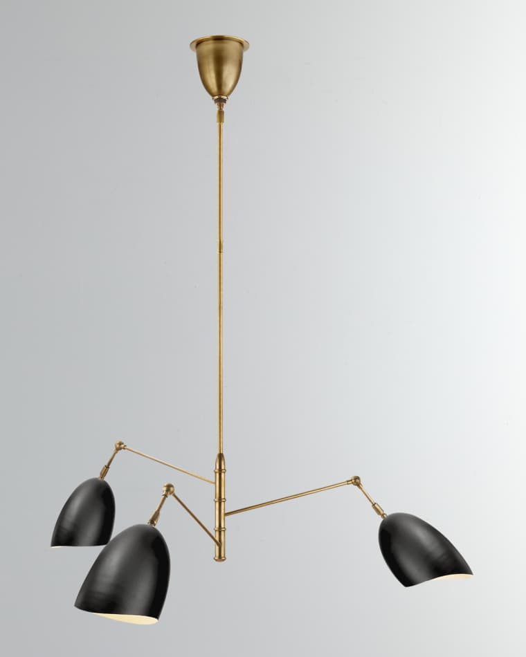 Visual Comfort Signature Sommerard Medium Triple Arm Chandelier By AERIN