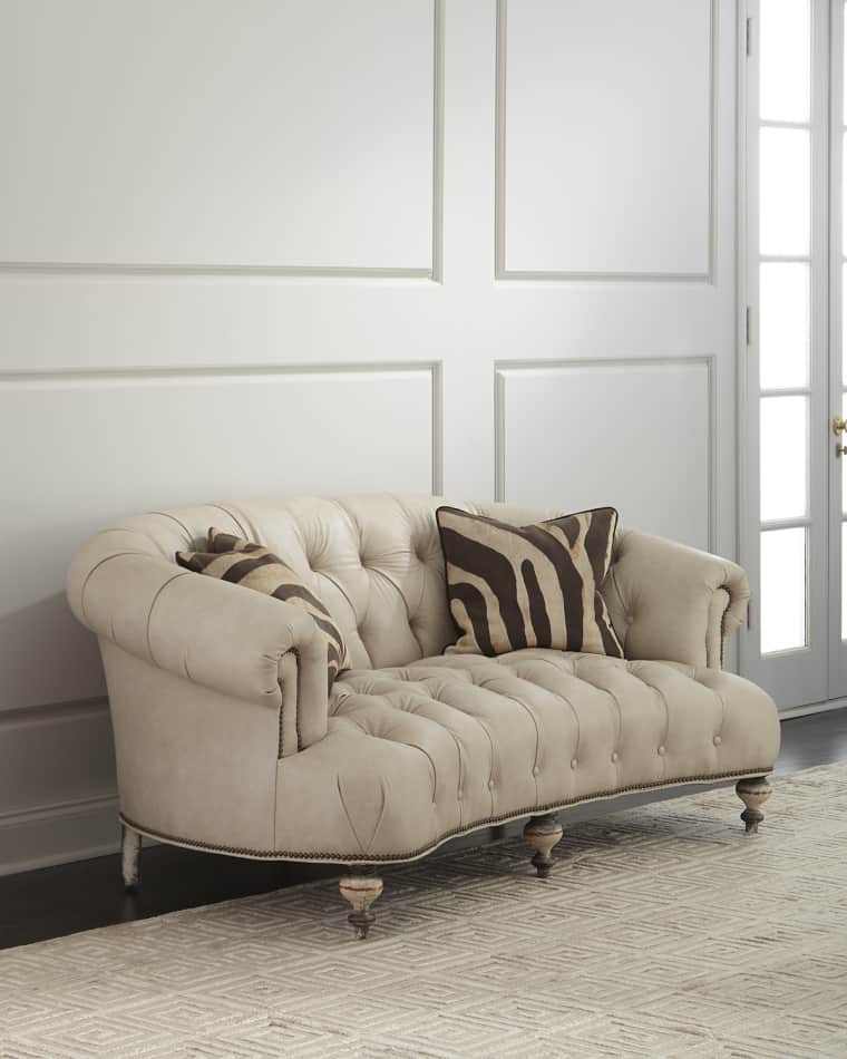 Old Hickory Tannery Xantha Tufted Leather Sofa 71"