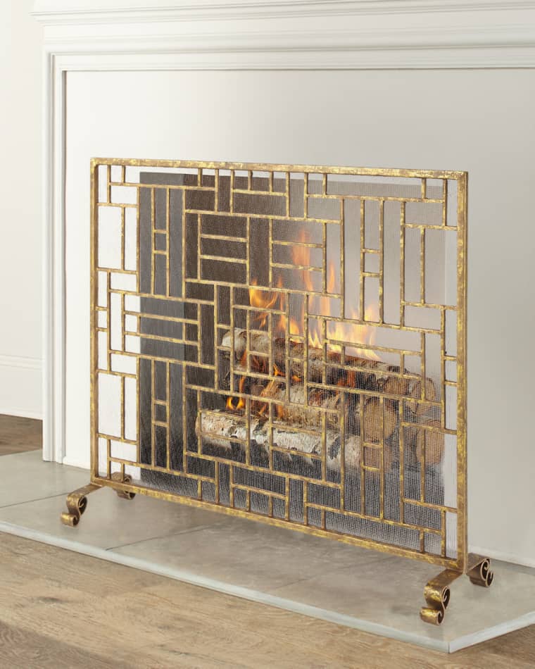 Asian Design Fireplace Screen