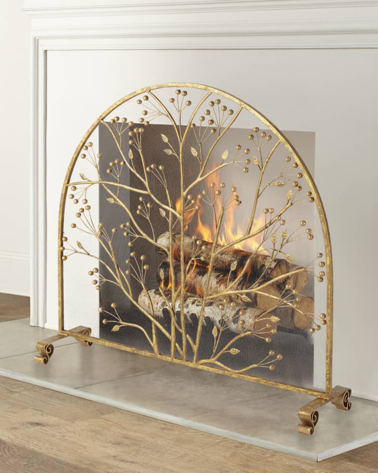 Twig and Berry Accents Fireplace Screen
