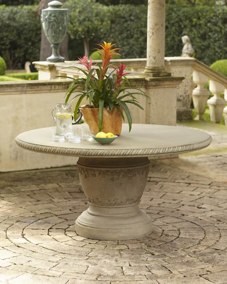 Neiman Marcus Single Pedestal Vine Indoor/Outdoor Dining Table