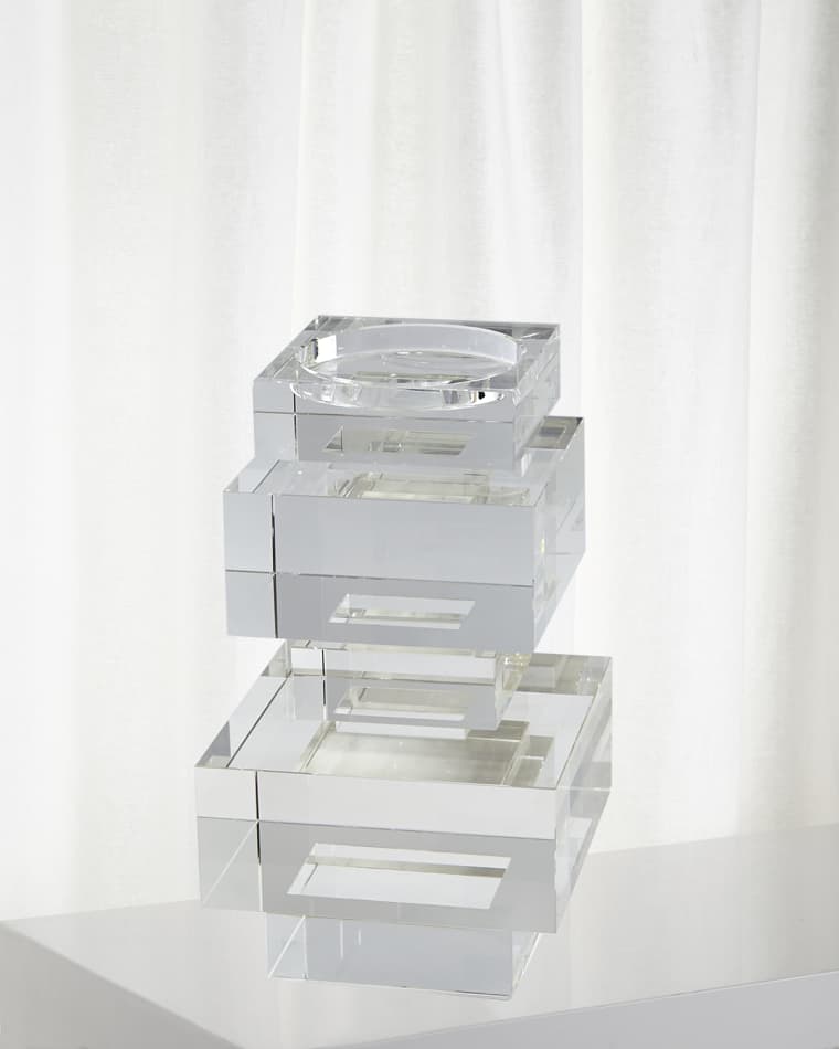 Global Views Short Brilliant Pillar Candle Holder