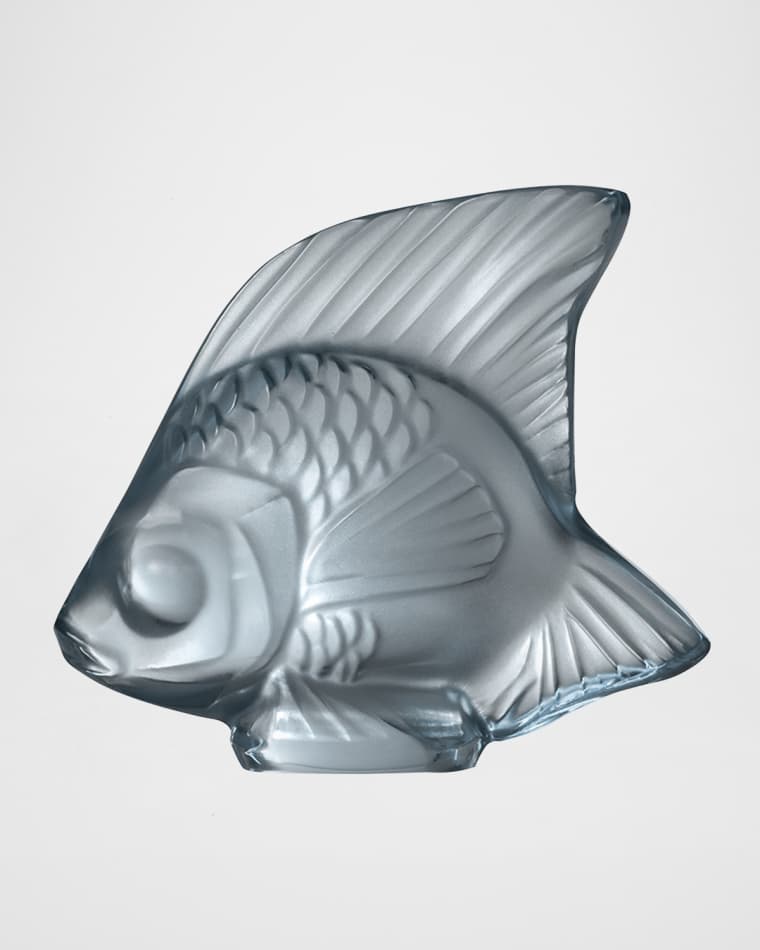 Lalique Fish Sculpture, Persepolis Blue