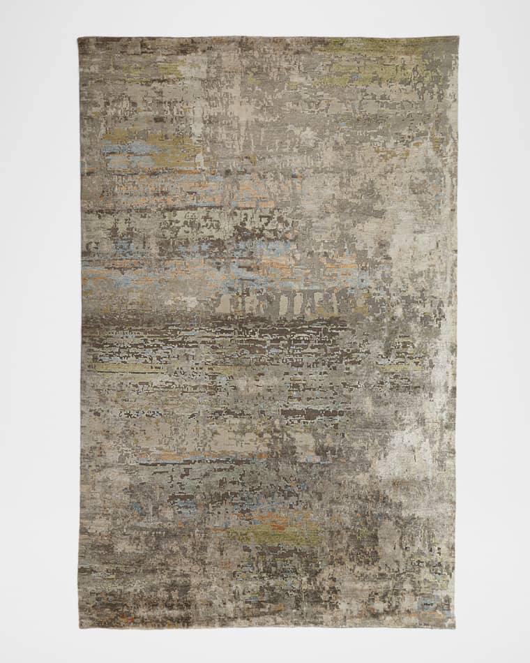 Josie Natori Lhasa Haze Hand-Knotted Runner, 3' x 10'