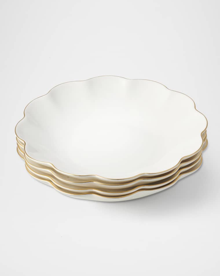 AERIN Scalloped Appetizer Plates, Set of 4