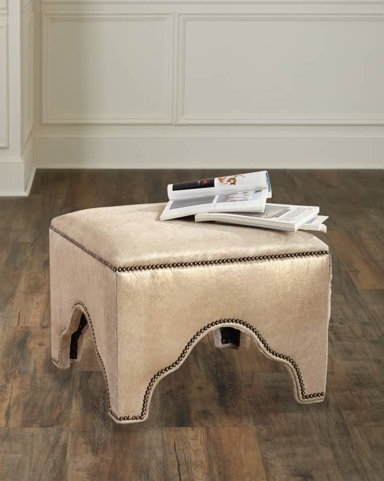 Massoud Stefania Leather Ottoman
