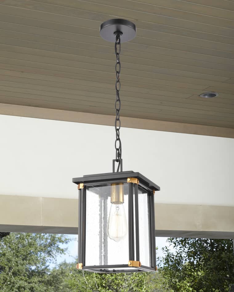 Vincentown 1-Light Outdoor Lighting Pendant in Matte Black