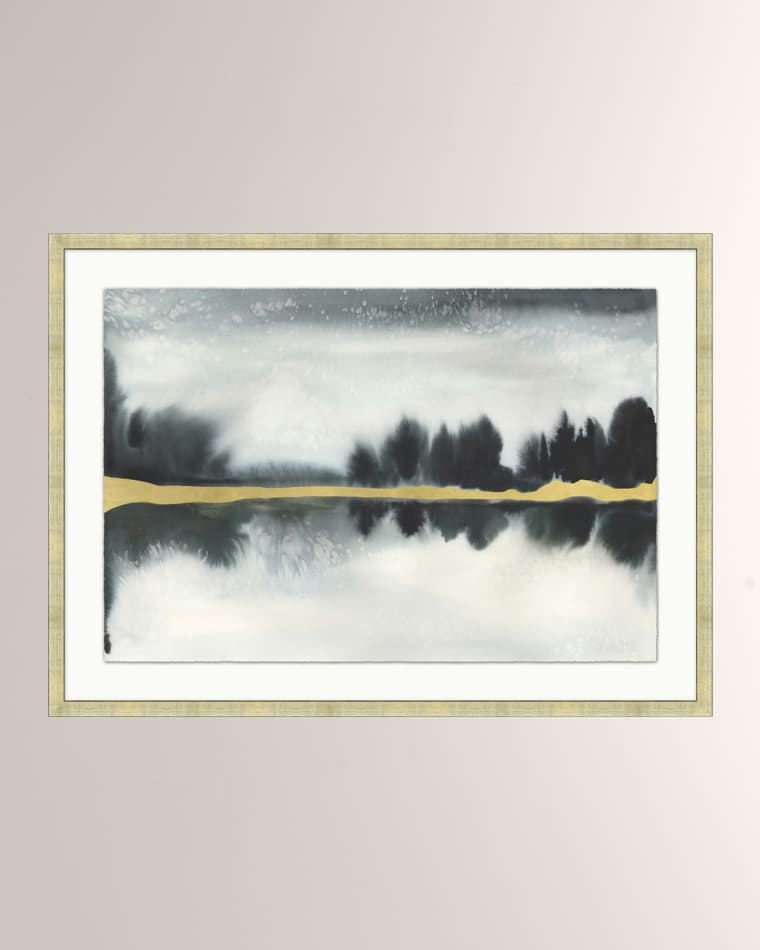 Wendover Art Group 'Gold Leaf Lakescape' Wall Art