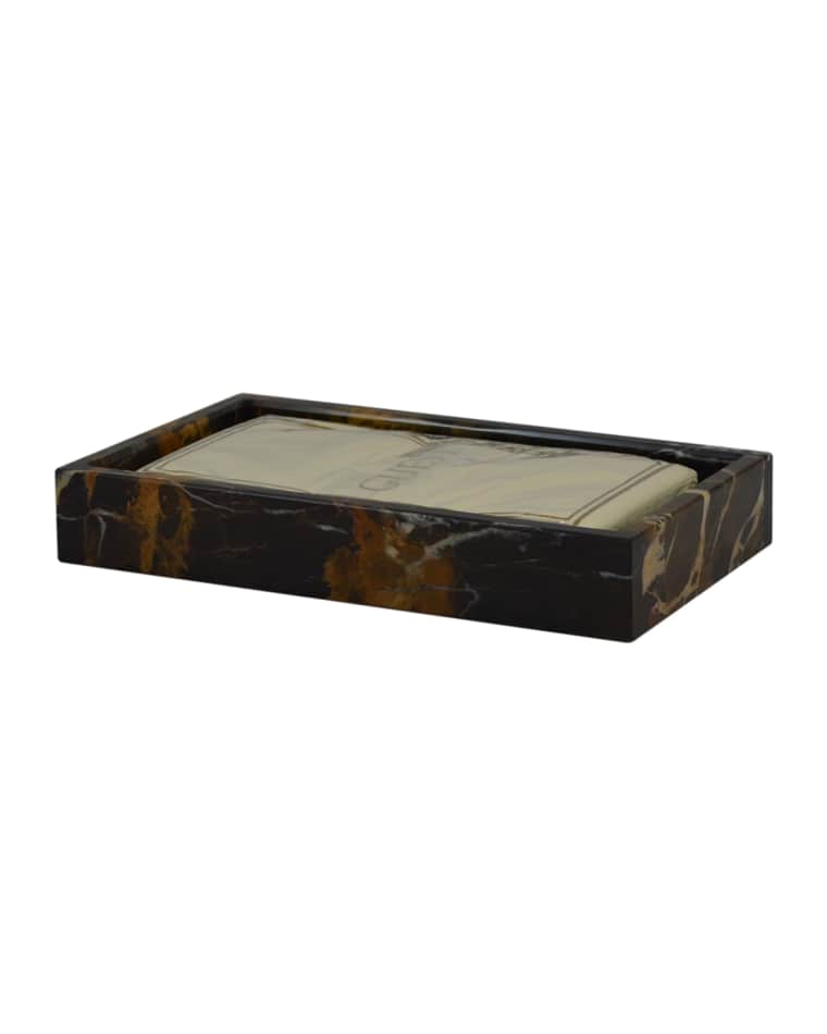 Marble Crafter Myrtus Collection Black & Gold Marble Guest Towel Tray