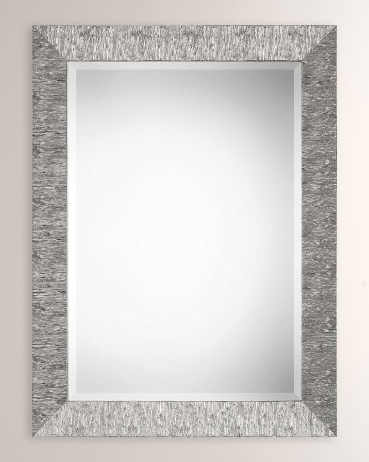 Textured Surface Mirror with Metallic Silver Finish