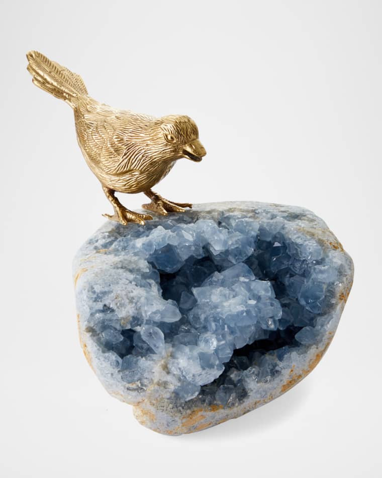 John-Richard Collection Bird On Celestite Rock I Decorative Accent