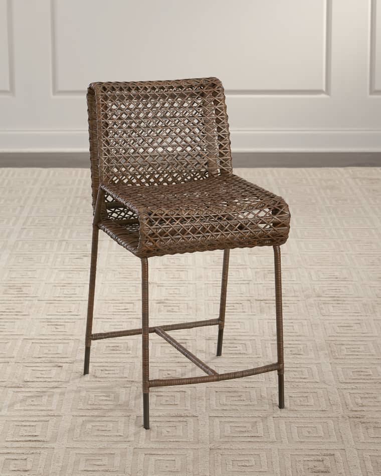 Arteriors Cameron Rattan Counter Stool, 25"