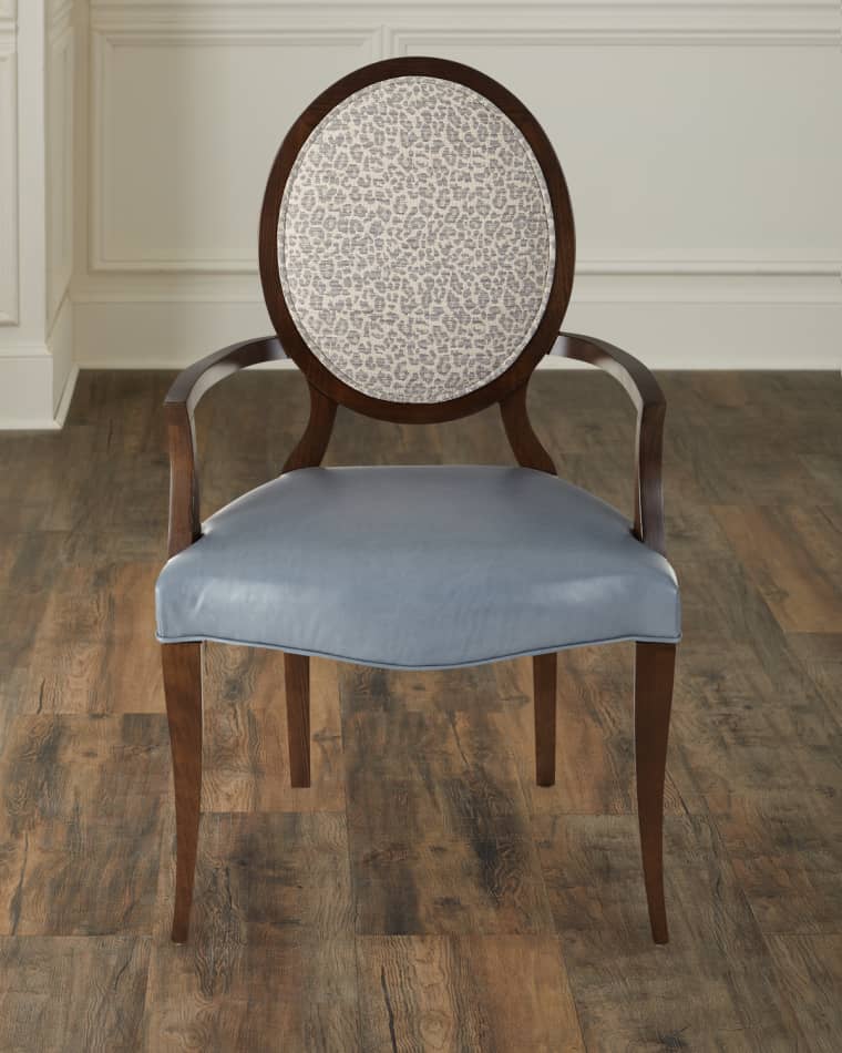 Massoud Pearlington Leather Dining Arm Chair