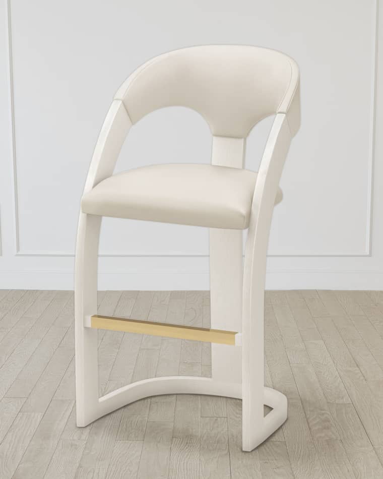 William D. Scott for Global Views Delia Antique White Bar Stool
