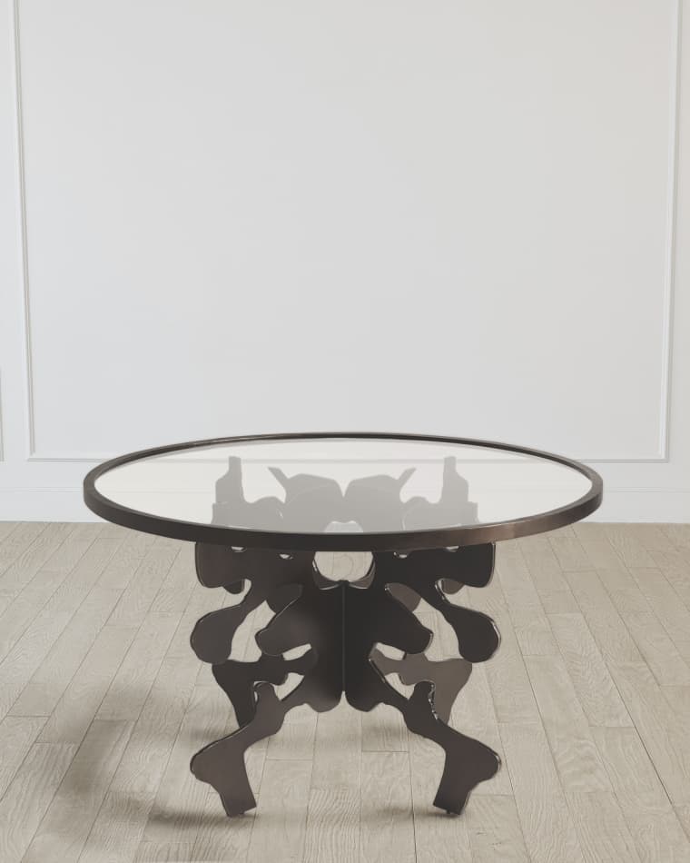 William D. Scott for Global Views Ink Blot Bronze 48" Dining Table
