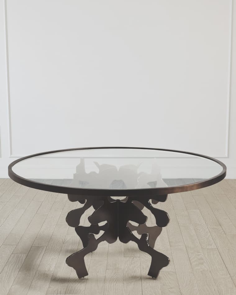 William D. Scott for Global Views Ink Blot Bronze 60" Dining Table