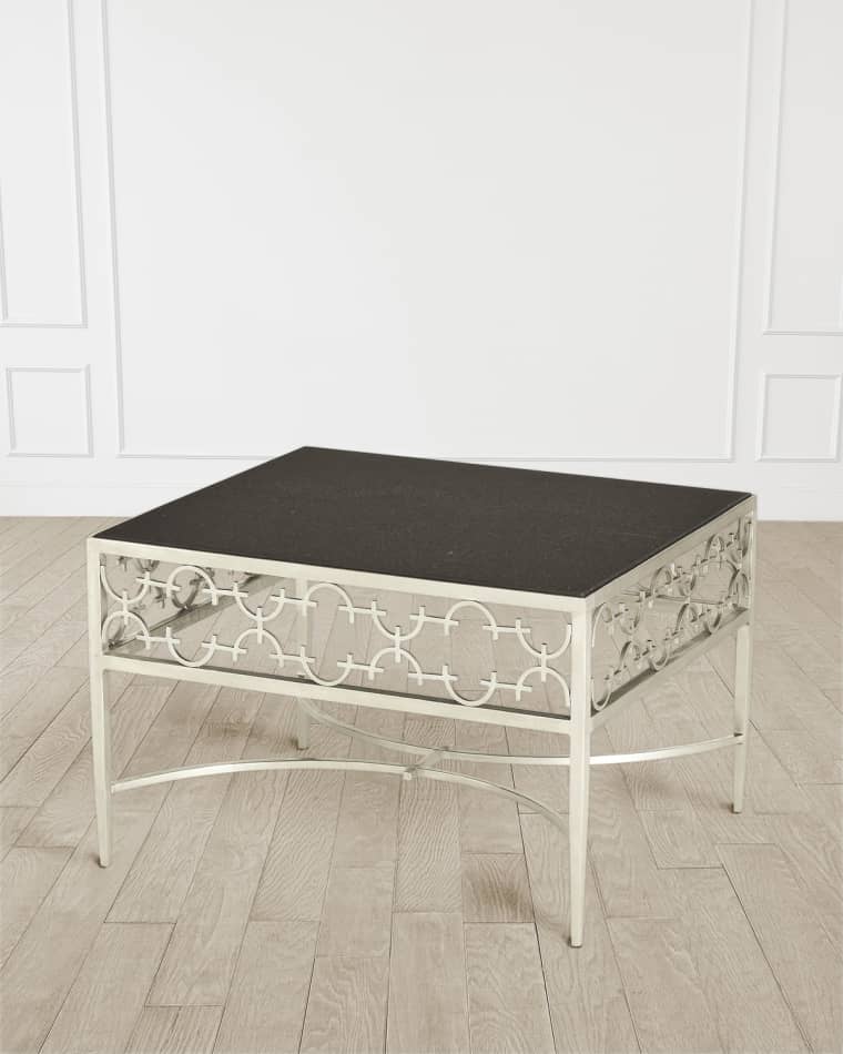William D. Scott for Global Views C-Fret Silver Cocktail Table
