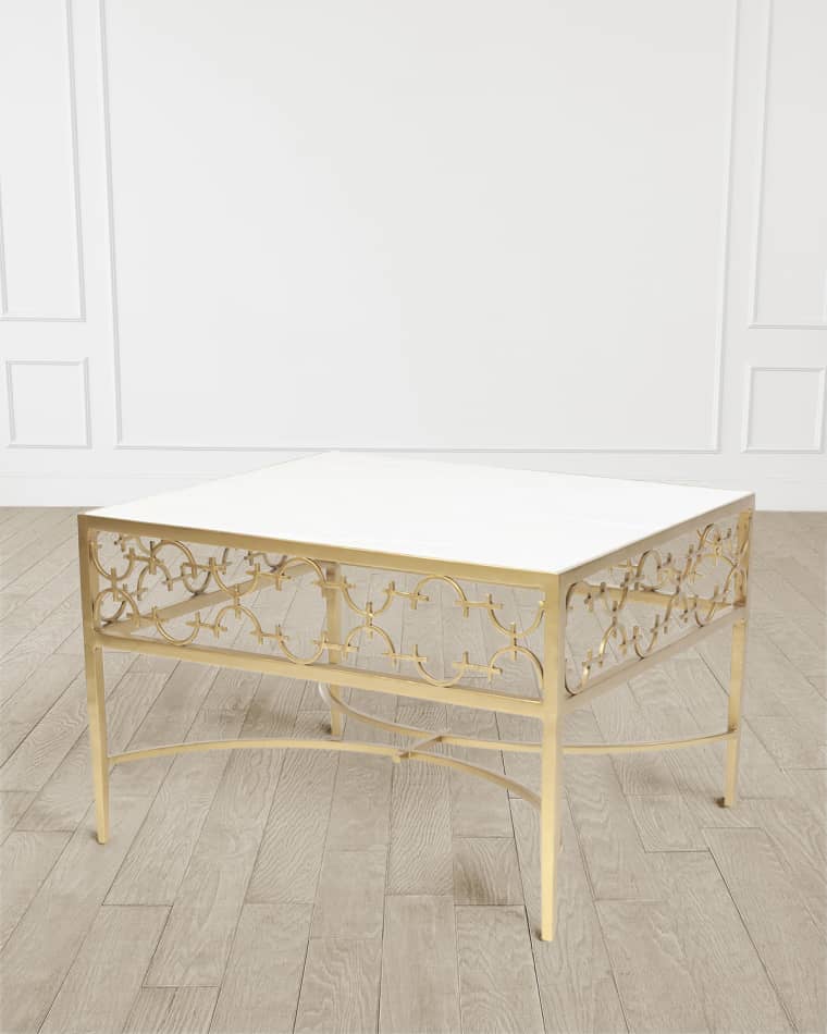 William D. Scott for Global Views C-Fret Gold Cocktail Table