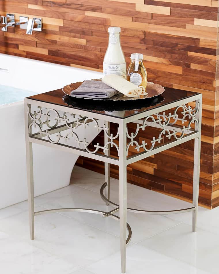 William D. Scott for Global Views C-Fret Silver Side Table