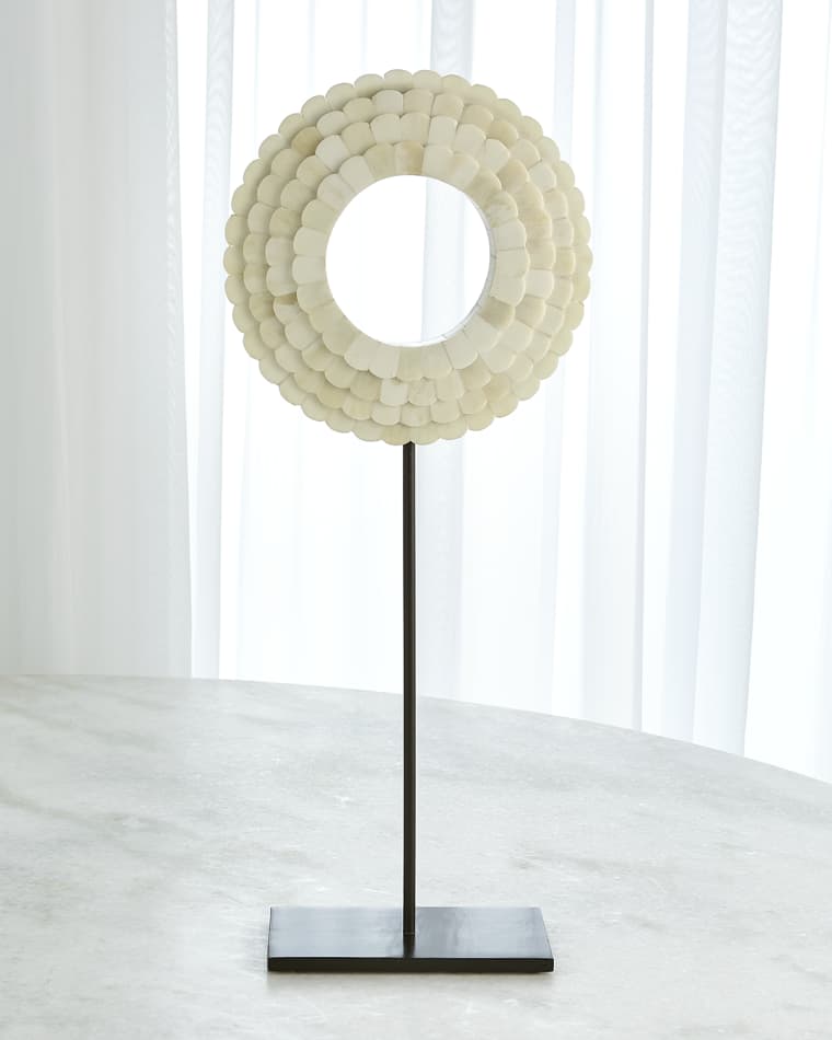 William D Scott for Global Views Large Four Layer Bone Scalloped Mounted Ring Sculpture