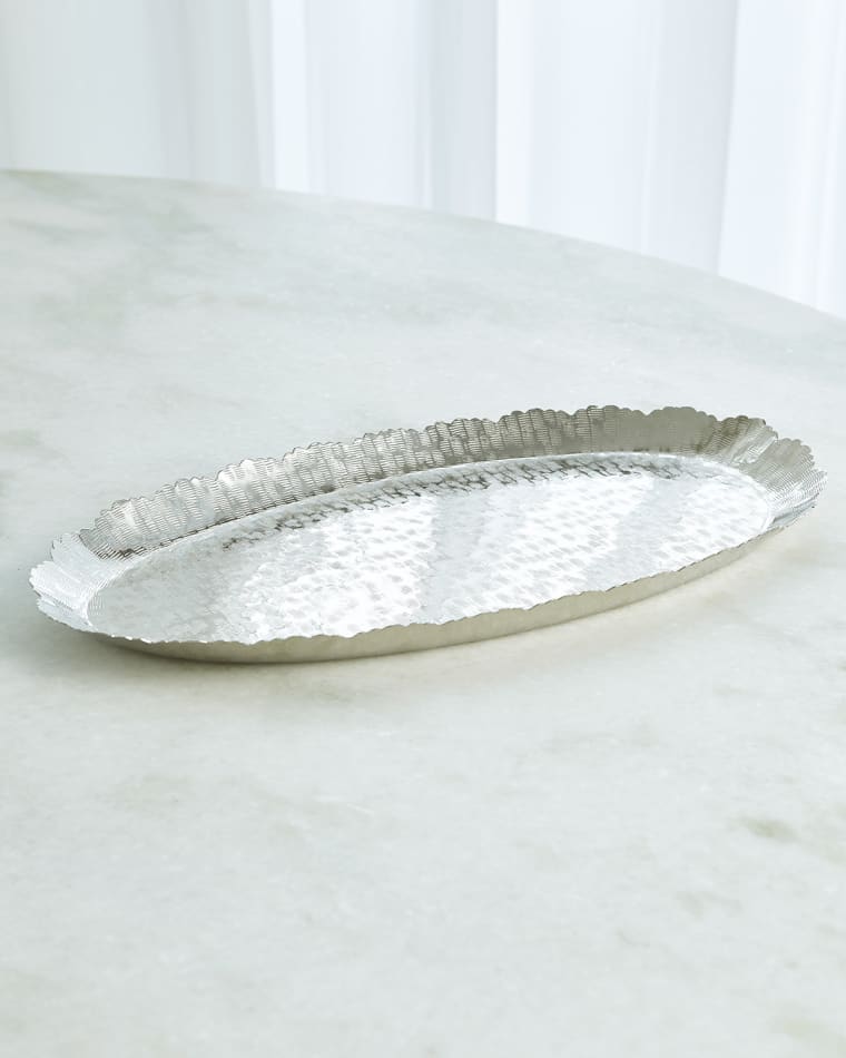 William D Scott for Global Views Large Hammered Oval Tray