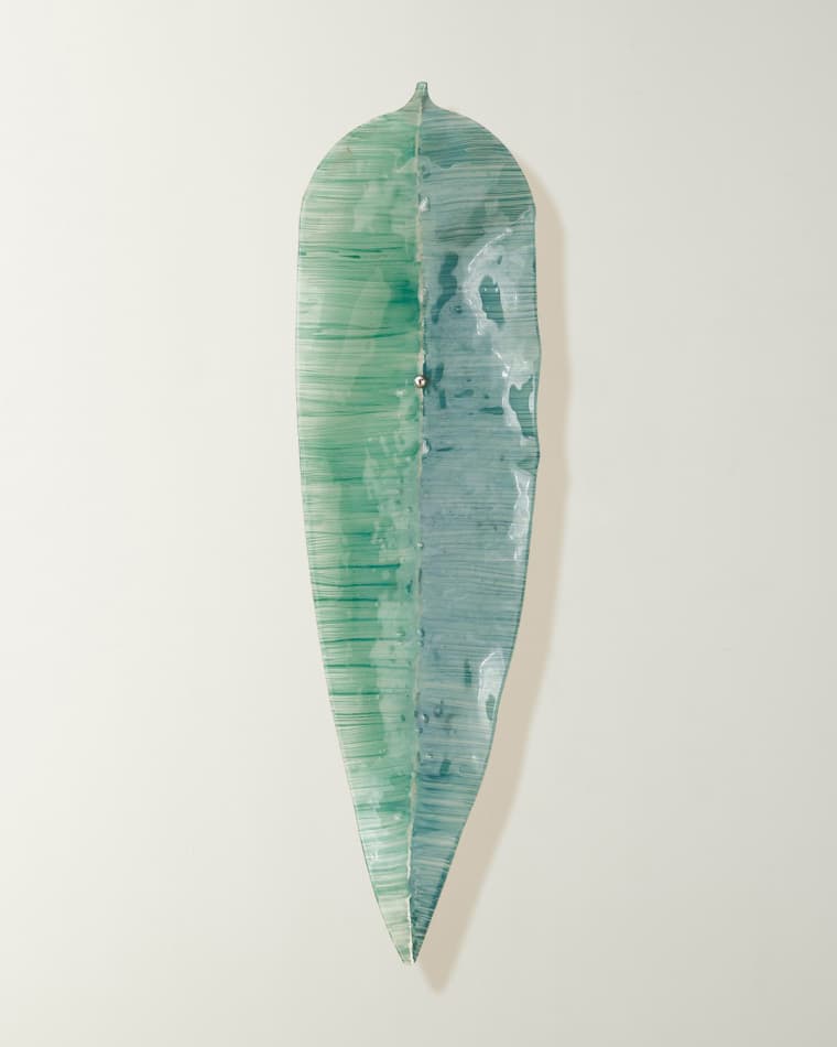 William D Scott for Global Views Glass Wall Leaf Decor