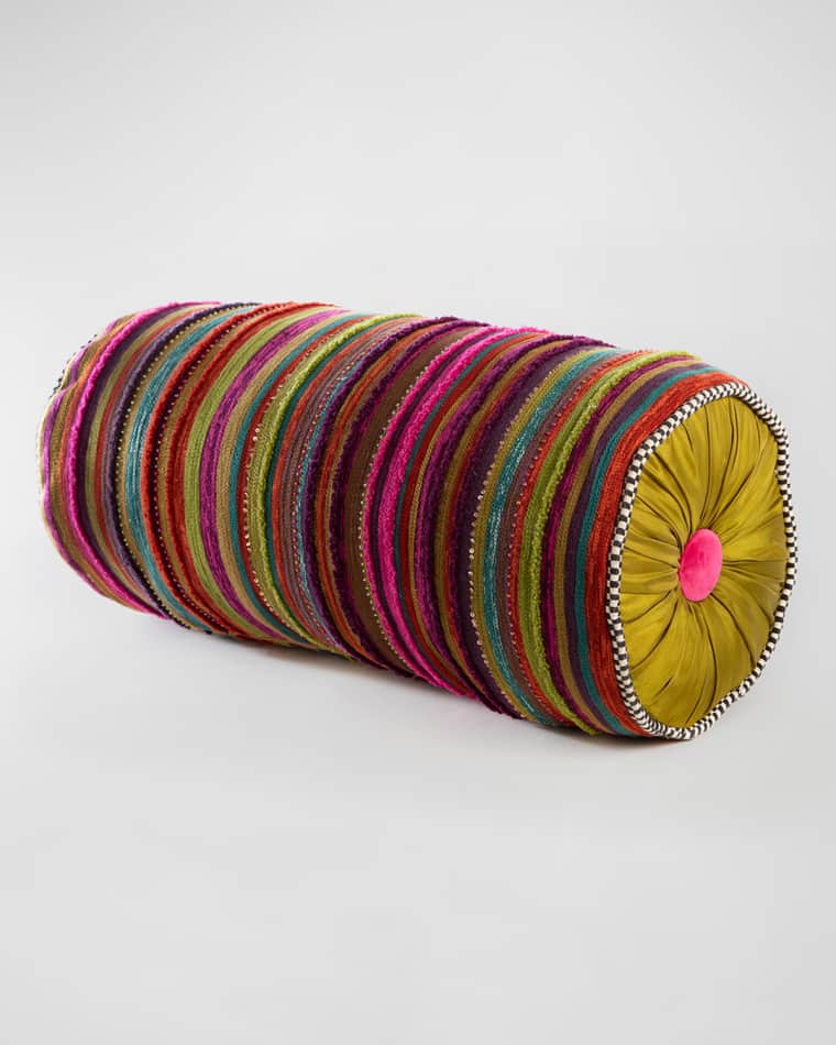 MacKenzie-Childs Paradise Stripe Bolster Pillow