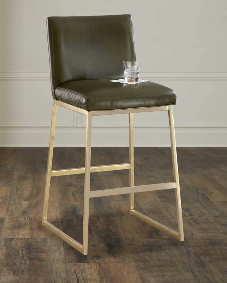 Massoud Reza Brass Counter Stool, 24" Reza Brass Bar Stool, 31"