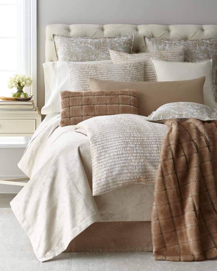 Fino Lino Linen & Lace Sinclair European Sham Twilight Gold Standard Sham
