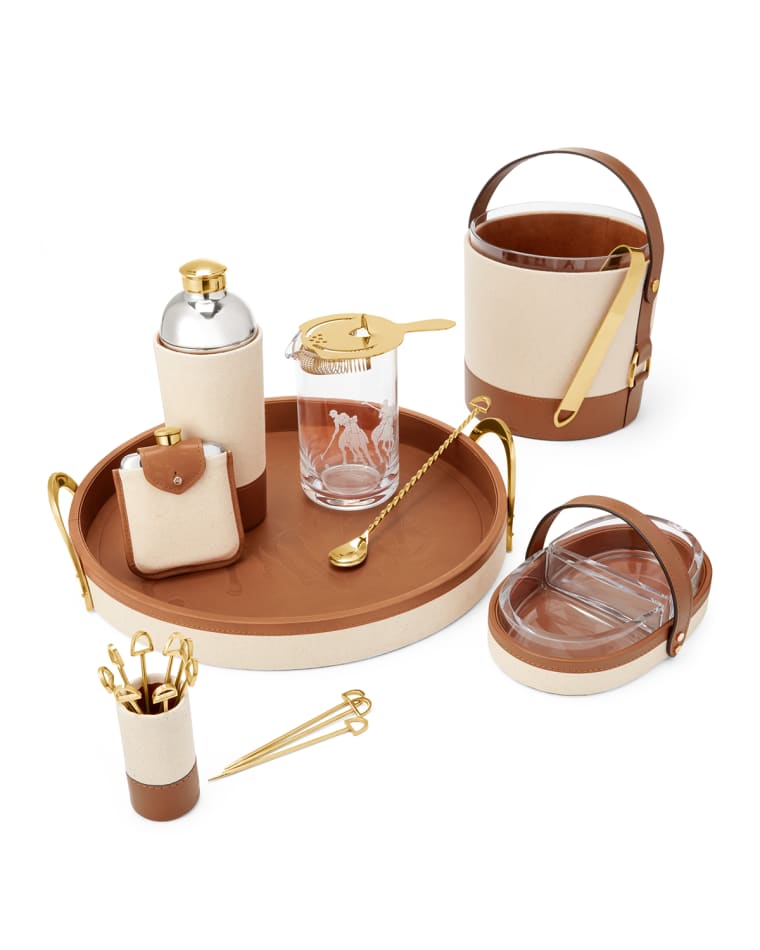 Ralph Lauren Home Garrett Cocktail Shaker Garrett Tray Garrett Double Nut Bowl