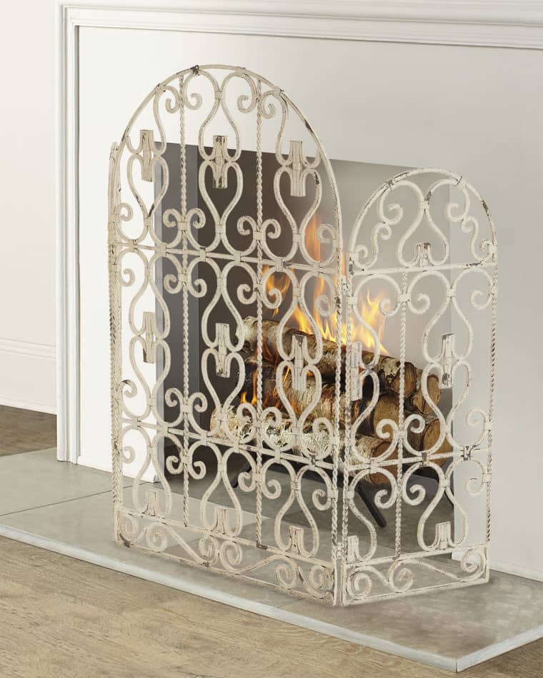 Tangkula Fireplace Screen, Contemporary Chevron Freestanding Fireplace  Screen w/Sturdy Wrought Iron Frame, Gold-Tone Fire Spark Guard Gate w/Metal  Decorative Mesh for Outdoor or Indoor Use : : Tools & Home  Improvement