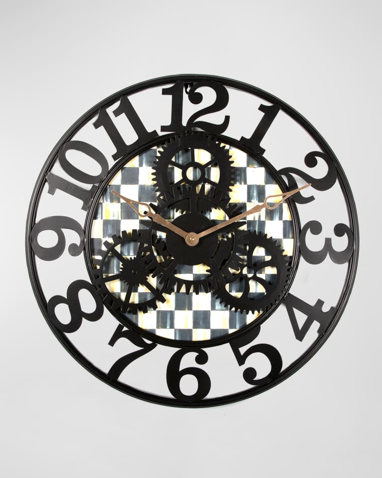 MacKenzie-Childs Courtly Check Small Farmhouse Wall Clock