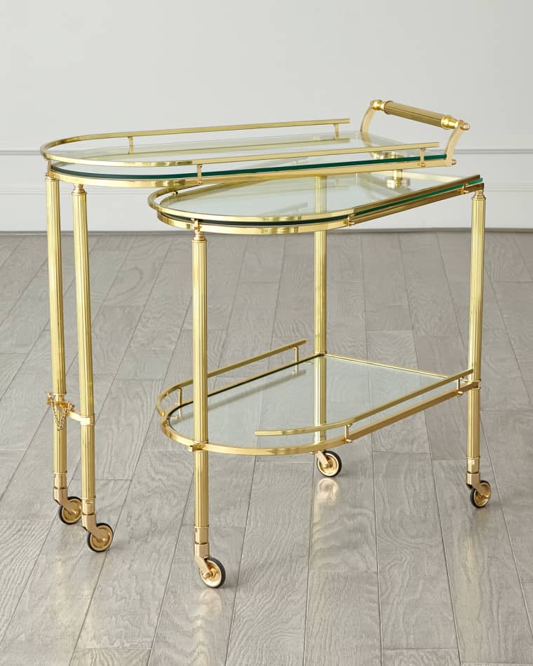 Global Views Gallery Folding Bar, Brass