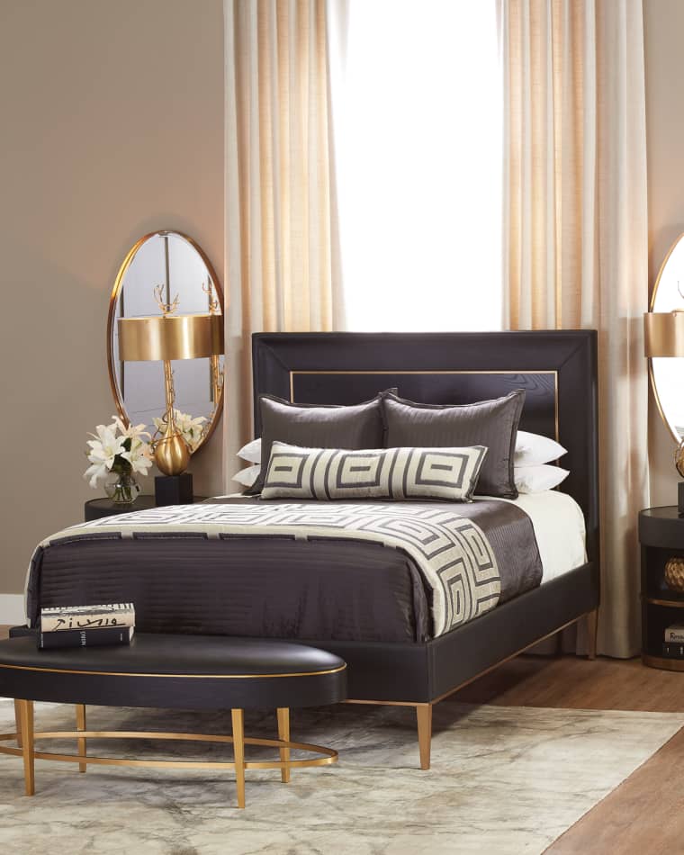 Global Views Ellipse Leather King Bed