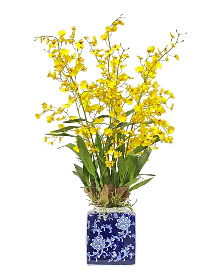 Winward Home Oncidium Orchid Faux Floral Arrangement in Pot