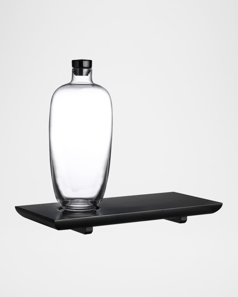 NUDE Malt Tall Whiskey Bottle with Wooden Tray