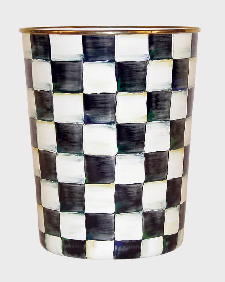 MacKenzie-Childs Courtly Check Wastebasket