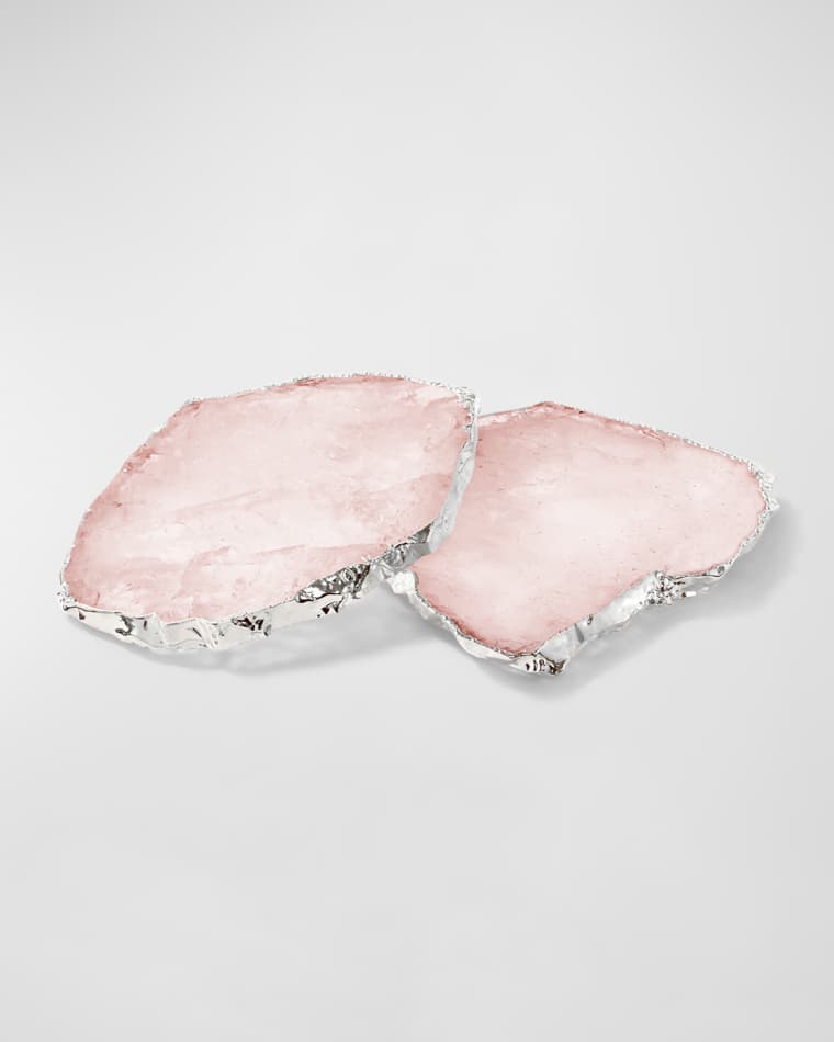 ANNA New York Rose Quartz Coasters, Set of 2