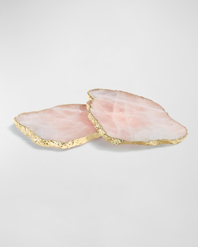 ANNA New York Rose Quartz Coasters, Set of 2