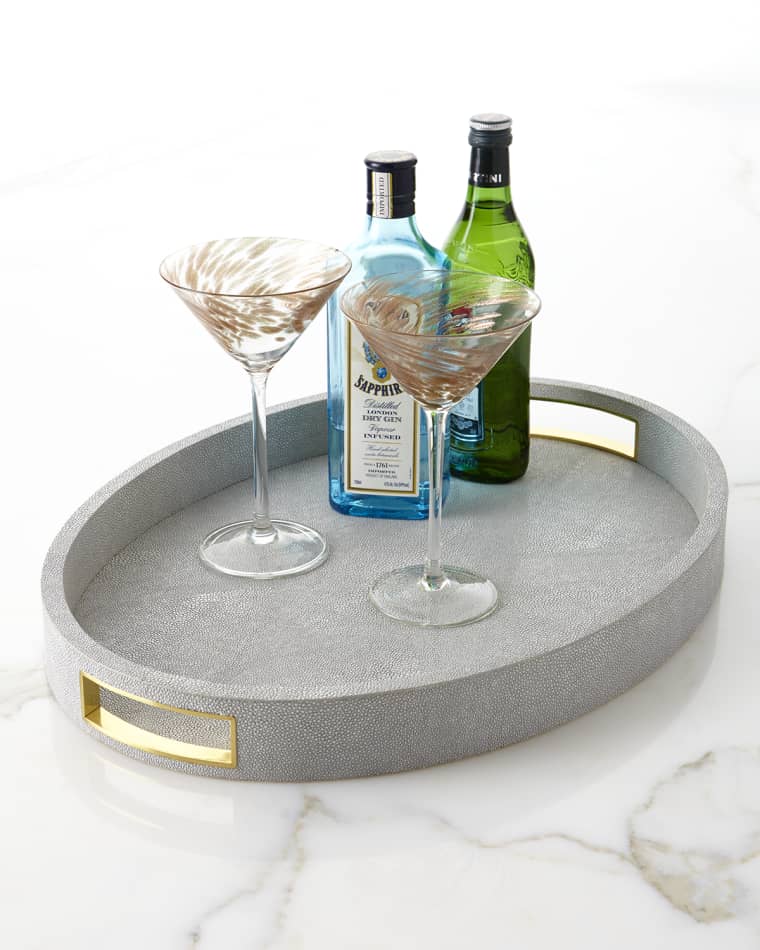 AERIN Modern Faux Shagreen Cocktail Tray