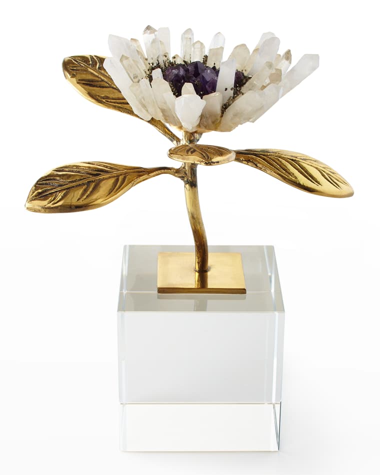 John-Richard Collection Single Crystal Bloom Floral Sculpture