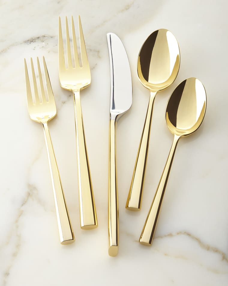 kate spade new york 5-piece malmo gold flatware place setting