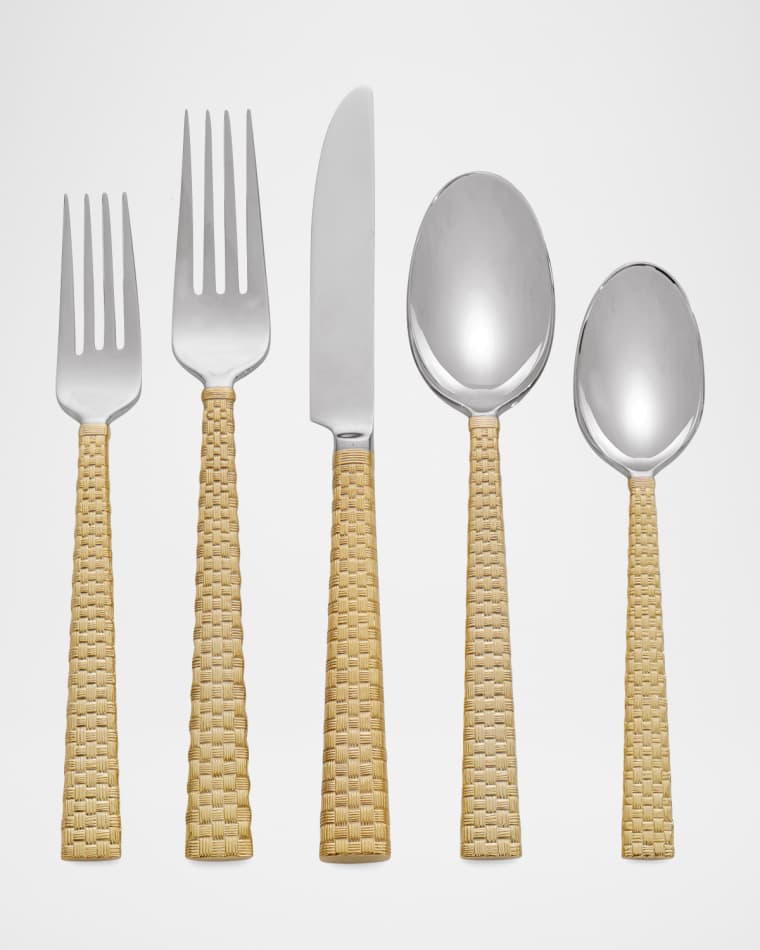 Michael Aram 5-Piece Palm Golden Flatware Place Setting