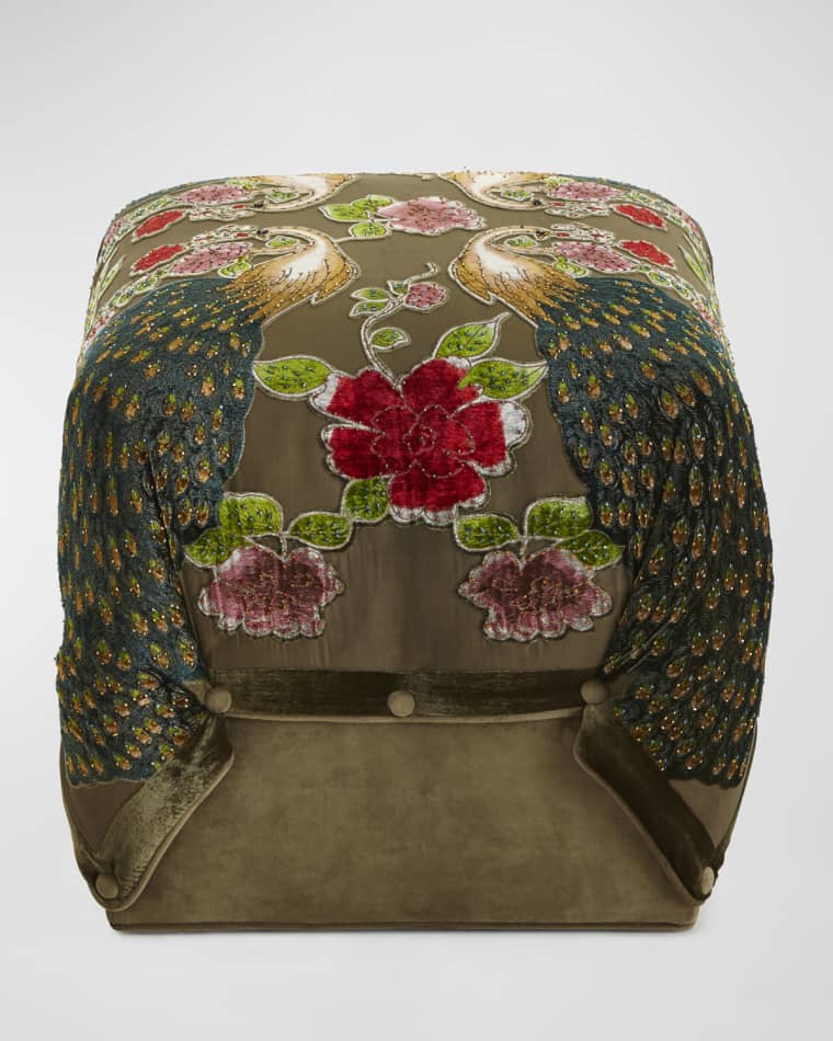 Haute House Peacock Cube Ottoman