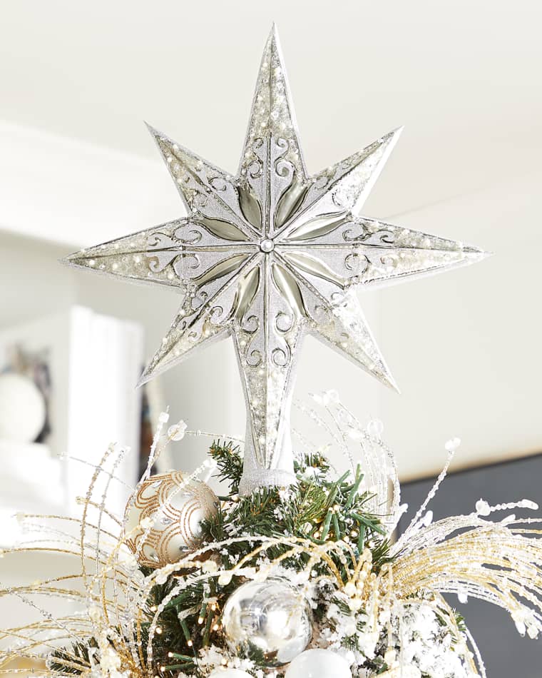 Christopher Radko Silver Stellar Christmas Tree Topper