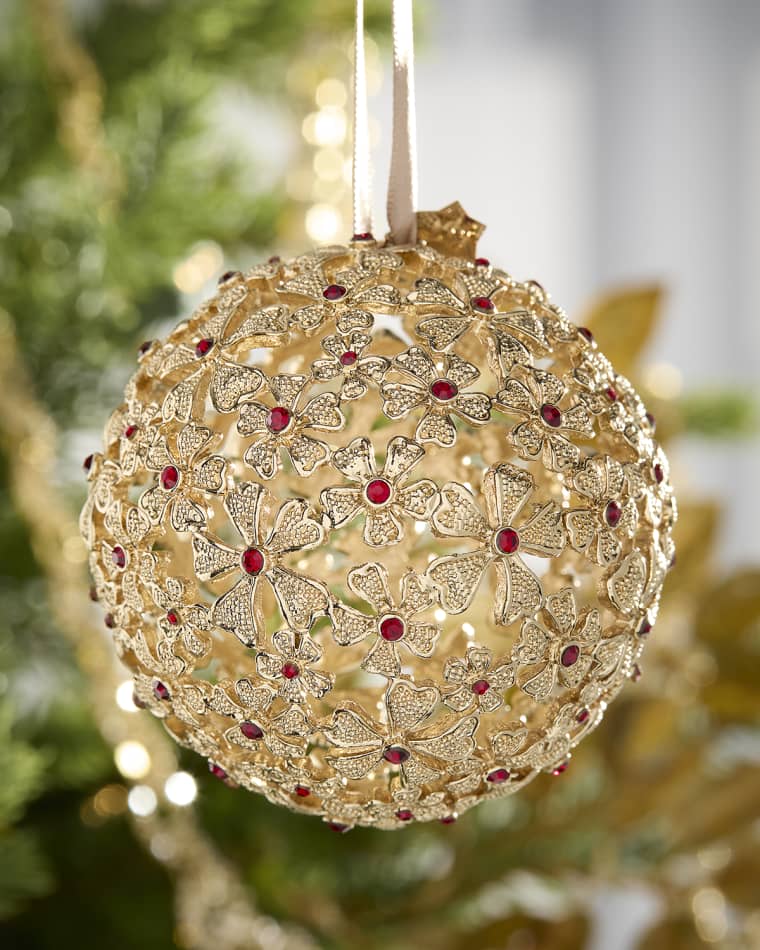 L'Objet 24K Gold-Plated Garland Globe Christmas Ornament