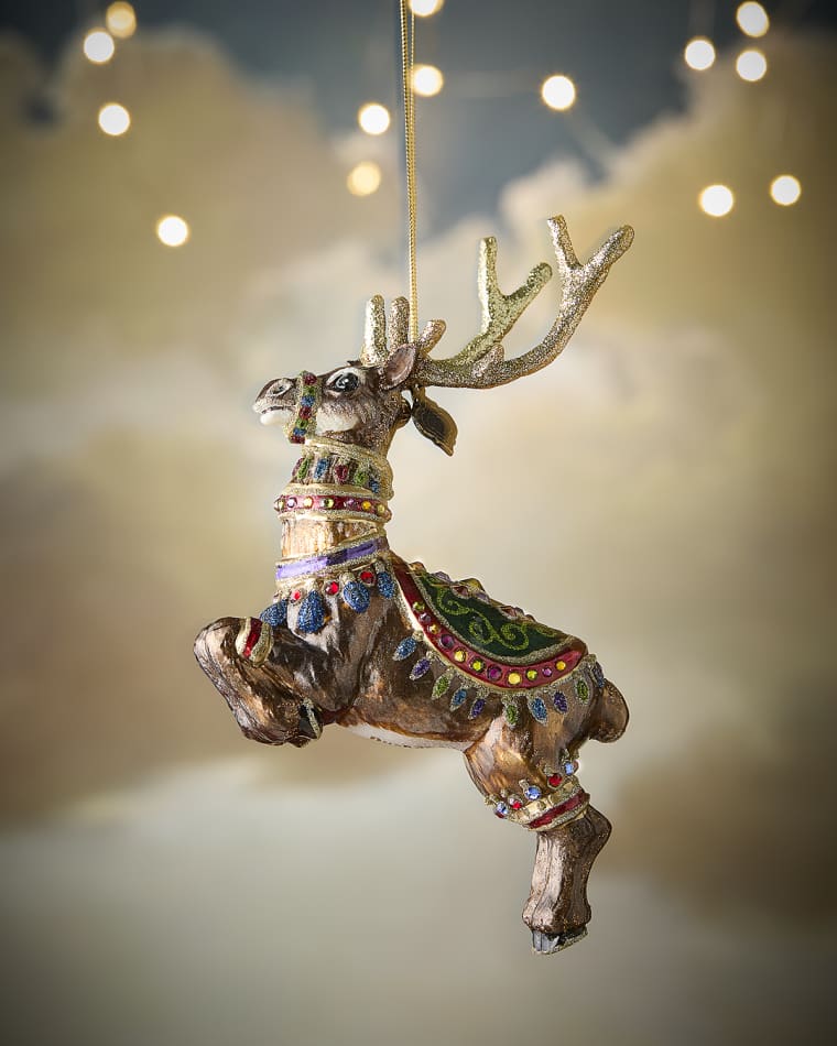 Jay Strongwater Dash Reindeer Swarovski Crystal Ornament