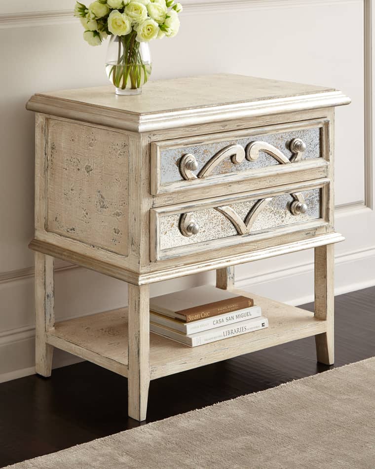 Peninsula Home Collection Lynley Mirrored-Accent Nightstand